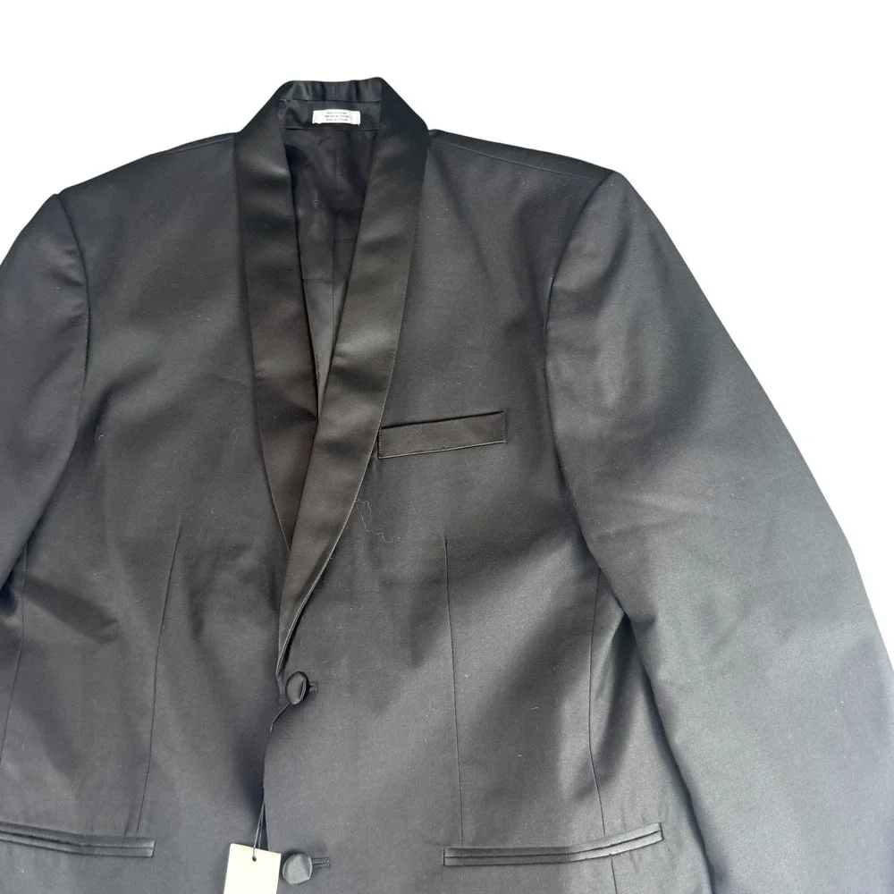 Calvin Klein Boys Black Tuxedo Jacket Shawl Lapel Husky Size 20 CTFDE228 NWT